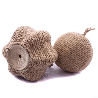 China Handmade Wooden Ball Decor Europe Wall Hanging Decoration Straw Rope Indoor Outdoor Home Ball for sale