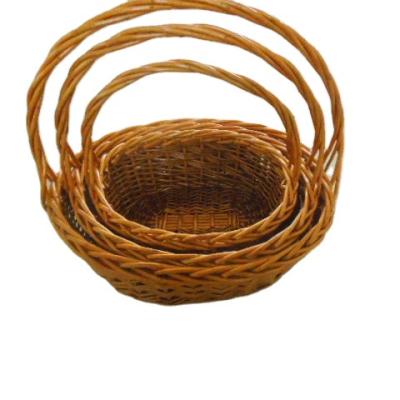 China Hot Sale Europe Fair Trade Factory Price Handmade Willow Basket For Picnic Set Of Three for sale