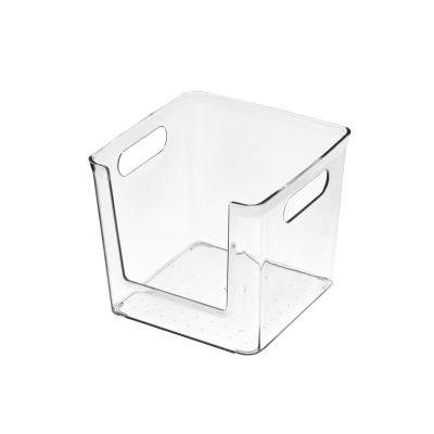 China Sustainable Fashion PET U-shape Designed Transparent Storage Box Plastic Clear Storage Container for sale