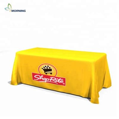 China 6ft 8ft Waterproof Trade Show Table Throw Fitted Custom Printed Standard Table Cloth Table Cover for sale