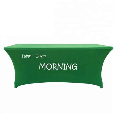 China MORNING Stretch Tablecloth Spandex Table Cover Waterproof Fit For Wedding Party Hotel Decoration Home Table Cloth for sale