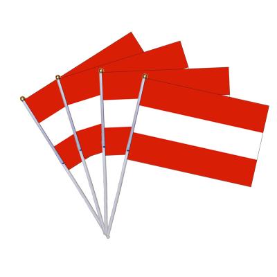 China FLY 14*21cm Wholesale Cheap Hand Held Mini Flag Custom Printed Hand Waving Flag for sale