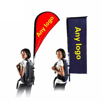 China Custom Hanging LOGO Printed Advertising Backpack Flag Double Side Flag Printed Backpack for sale