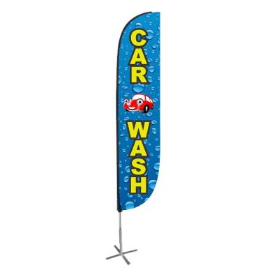 China Health Care Institutes Customized Beach Flag Banner Polyester Logo Design Beach Flag Water Bases for sale