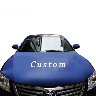 China Wholesale Custom Logo Car Motor Flag Scrolling Customized Stretch Fabric Car Flag Motor Hood Cover for sale