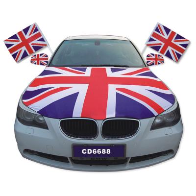 China Polyester Elastic Cloth Car Hood Cover 3.3X5FT Car Motor Hood Cover 3.3X5FT UK Flag Scrolling for sale