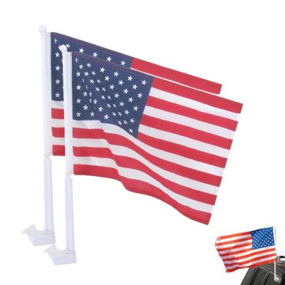 China Double Side Hanging Printing Car Flag USA Car Window Flag for sale