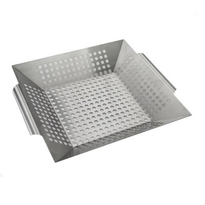 China Easily Cleaned Stainless Steel Rectangle Square BBQ Grill Basket Non-Stick And Easily Cleaned en venta