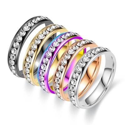 China CLASSIC New Style Custom Male and Female Couples Luxury Brand Jewelry Titanium Stainless Steel Diamond Rings for Festival Gifts for sale