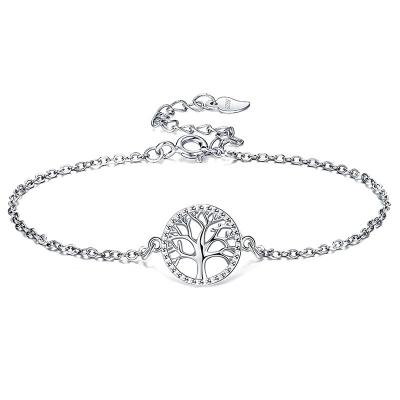 China Fashion Fashion Jewelry Tree of Life Design 925 Sterling Silver Bracelet Bangles for Women Girls Couple for sale