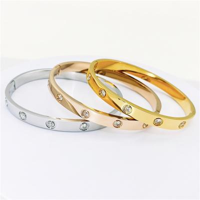 China Fashion Fashion Hot Selling Inlaid Zircon Plating 18K Gold Bracelet Women Bracelets for Gift Jewelry for sale