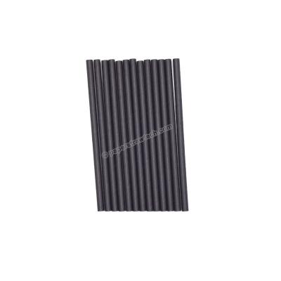 China 140*6mm Disposable Elephant Cocktail Slip Stir Straws Black Paper Stirrer for sale