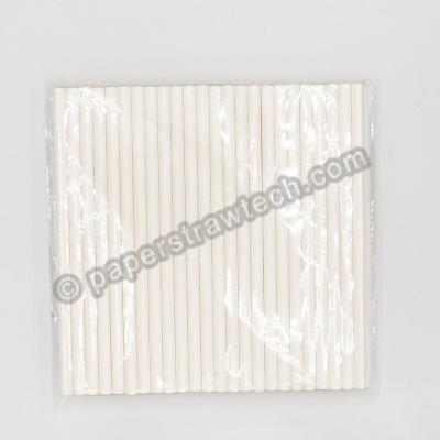 China Disposable Milkshake Straw Plain White 8mm Disposable Paper Straw for sale