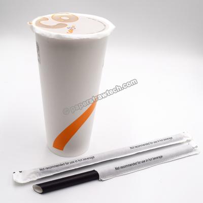 China Disposable 10 Inch 10mm Long Wide Individually Wrapped Paper Straw for Boba, Bubble Tea, Smoothies for sale