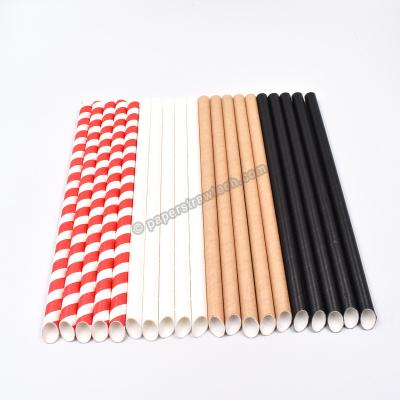 China Wholesale Disposable Customized Straw Food Grade Diagonal Cut Colored Drinking Biodegradable Paper Pointed Boba/Bubble Tea Paper Straws for sale