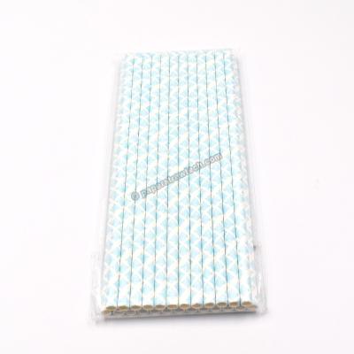 China RainbowBear Light-blue Disposable Biodegradable Paper Drinking Straw Sorbetes De Papel Biodegradable for sale