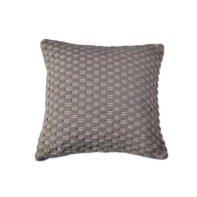 China Linen Folded Woven Canvas Cushion Cover Black Geometric Woven Style Decorative Moroccan Square Pillow Case For Home Decoration Sofa Bed for sale