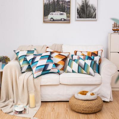 China Folded Home Decor Pillow Covers Briefs Sofa Jacquard Decorative Cushion Cover Polyester Pillowcase Geometric Tile Cases for sale