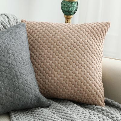 China Folded Quilting Quilted Modern Dot Imitation Cotton Throw Pillow Cover Pillow Case Circle Shape Decorative Pillow Case 50x50cm for sale