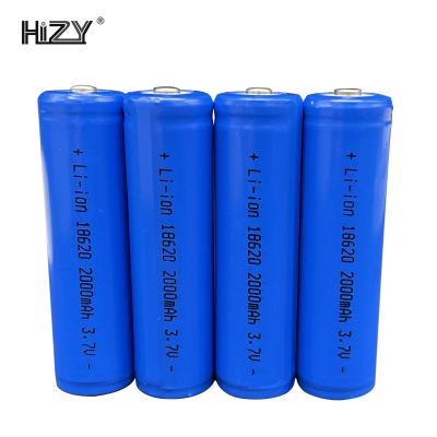 China Toys Amazon Hot Sale 18620 3.7V 2000mah Cylindrical Rechargeable Battery Lithium Ion for sale