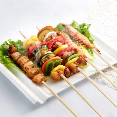 China Wholesale Custom Easily Cleaned Size Restaurant Marshmallow Roasting Long Disposable Barbecue Beef Mutton Barbecue Snacks Round Sticks Bamboo Skewers for sale