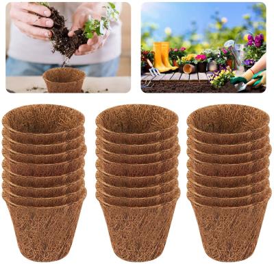 China Natural Biodegradable Eco-Friendly Coconut Cups Coconut Coir Seed Starter Seedlings Flower Pots Coconut Coir Pots for sale