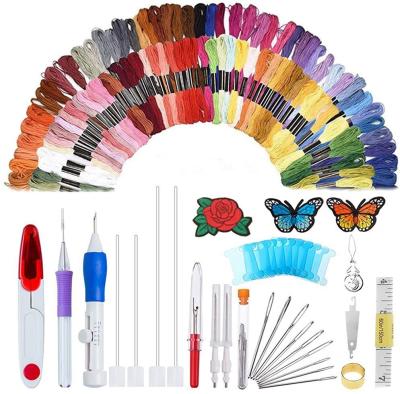 China PP Magic Patterns Punch Needle Kit Craft Tool Embroidery Pen Set Yarns For Sewing Knitting for sale