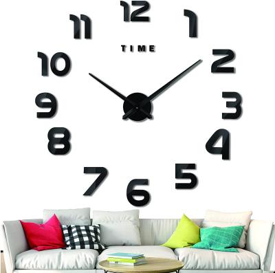 China Modern Minimalist 2022 Large Diy 3d Finger Pendulum Sticker Wall Clocks Home Decor Unique Luxury Creative Acrylic Wall Sticker Design for sale