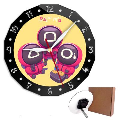 China Squid CREATIVE Game Masked Man Alarm Clock Creative Fashion Decorative Clock for sale