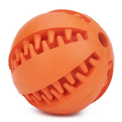 China Factory Wholesale Sustainable Teeth Cleaning Durable Natural Rubber Pet Chew Ball Rubber Dog Toy for sale