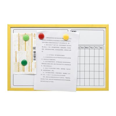 China Magnetic Steel Sheet 30*50CM Month Planner Calendar Dry Erase White Lacquered Week Board In Wood Frame for sale