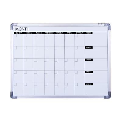 China 40*60cm Aluminum Wall Mounting Magnetic Whiteboard Monthly Planner In Aluminum Frame for sale