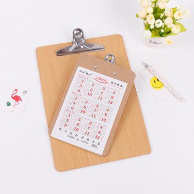 China A4 Wooden Writing Note Folder Board Wood Clamping Clipboard Plastic Transparent Clamping Board for sale