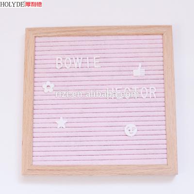 China 100% Customized High Quality Customized Decorative Creative Removable Wooden Craft Amazon Letter Cloth Desk Removable Message Boards With Wood Frame for sale