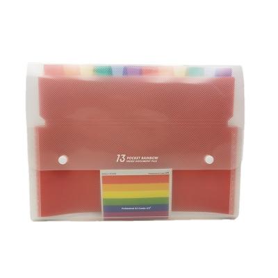 China Plastic PP A4 Letter Accordion 13 Pockets Rainbow Folder Tabs Paper Organizer Medical Expanding Folder for sale