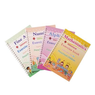 China paper & Cardboard 4 Pcs Reusable Kids Writing Magic Dipped Practice Book For Kids for sale