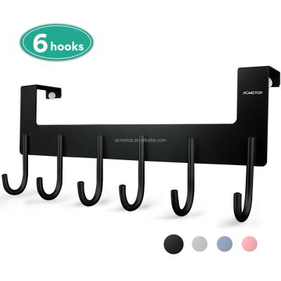 China ACMETOP Workable Coat Rack Hangs Matte Gray Black Metal Clothes Hanger Door Hook for Bedroom Bathroom for sale