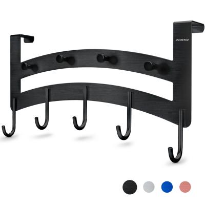 China ACMETOP Viable Over The Door Hook Organizer Heavy Duty Black Hanging Hook For Clothes Coat Towel Bag Robe for sale