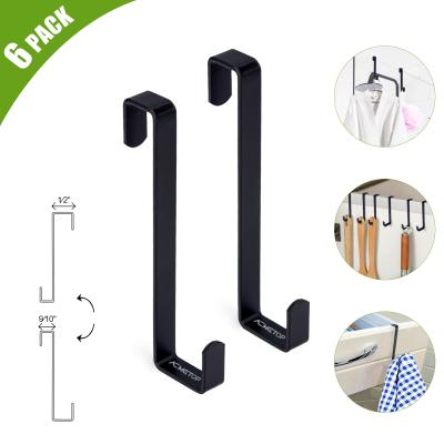 China ACMETOP Metal Hook Hanger Front Back Living Room Kitchen Shower Viable Reversible Z Shaped Door Hooks For Jacket Bag Keys for sale