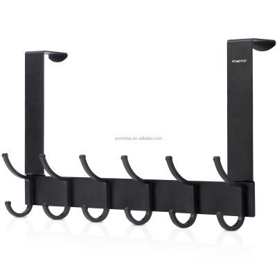 China ACMETOP SUSTAINABLE Over Heavy Duty Matte Black 6 Shower Door Hook Heavy Duty Double Hanger Hook for sale