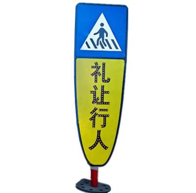 China Custom Aluminum Reflective+ Lens LED Street Road Sign Safety Warning Traffic Sign Post for sale