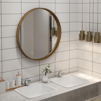 China Hotel modern simple round bathroom mirror home toilet makeup mirror personalized golden toilet for sale