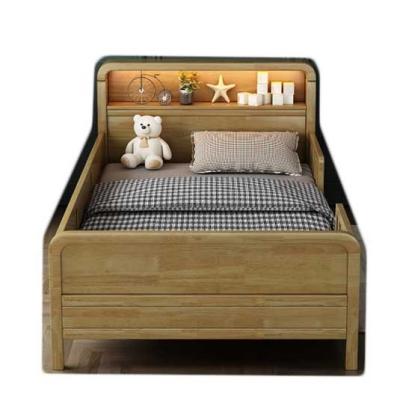 China Adjustable Modern Solid Wood Children's Bed (Other) With Railing Children's Single Bed Quilting Bedroom Bed for sale