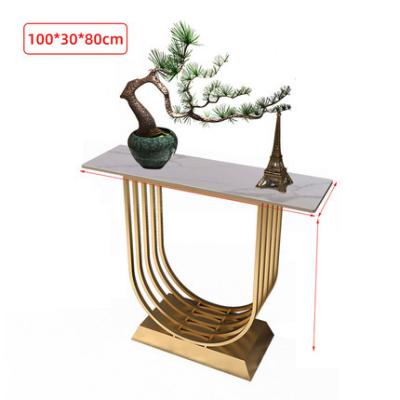 China Modern minimalist (the other) adjustable light luxury marble console table wrought iron living room porch porch console table for sale