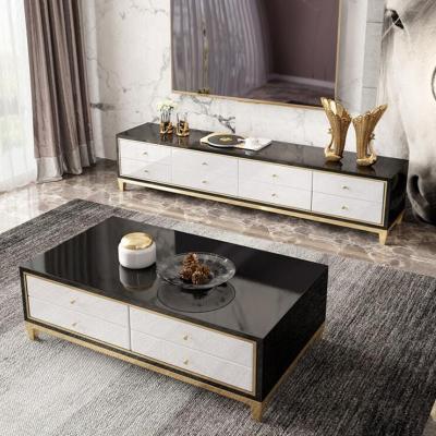 China Luxury stainless steel coffee table (the other) of the combination adjustable post-modern light cabinet TV coffee table for sale