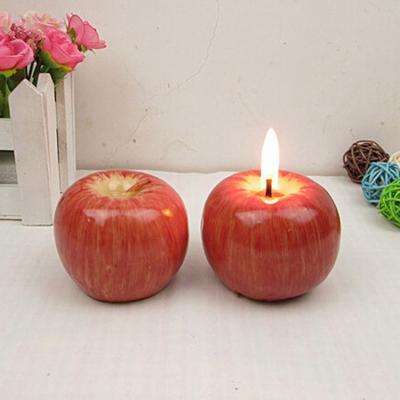 China Wholesale Resin Christmas Scented Aroma Red Apple Shaped Candle For Gift Set for sale