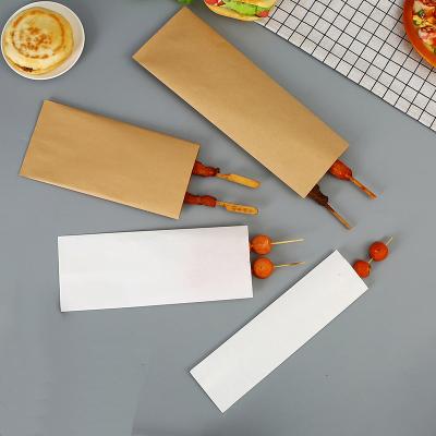 China Food Packaging Bag Recyclable Disposable Barbecue Kraft Paper Oil Proof Packaging Paper Bags for sale