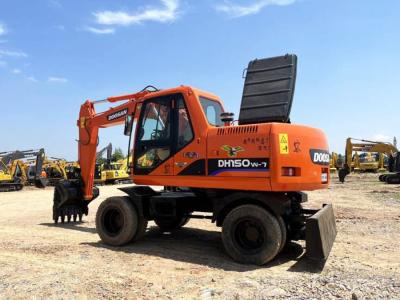 China Hydraulic Terrain Wheeled Used Doosan Excavator DH150W 12Tonne for sale