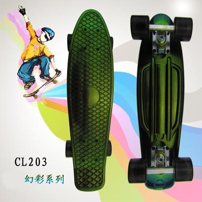 China Youth 22 Inch Full Wheels LED 4 Wheel Skateboard High Quality Aluminum Heavy Fish Skateboard for sale