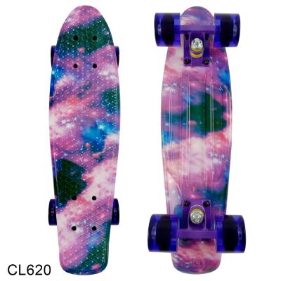 China Youth 22 Inch Full Wheels LED 4 Wheel Skateboard High Quality Aluminum Heavy Fish Skateboard for sale